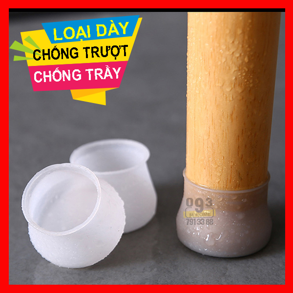 Combo 4 nút bọc chân bàn ghế silicon chống trượt chống ồn