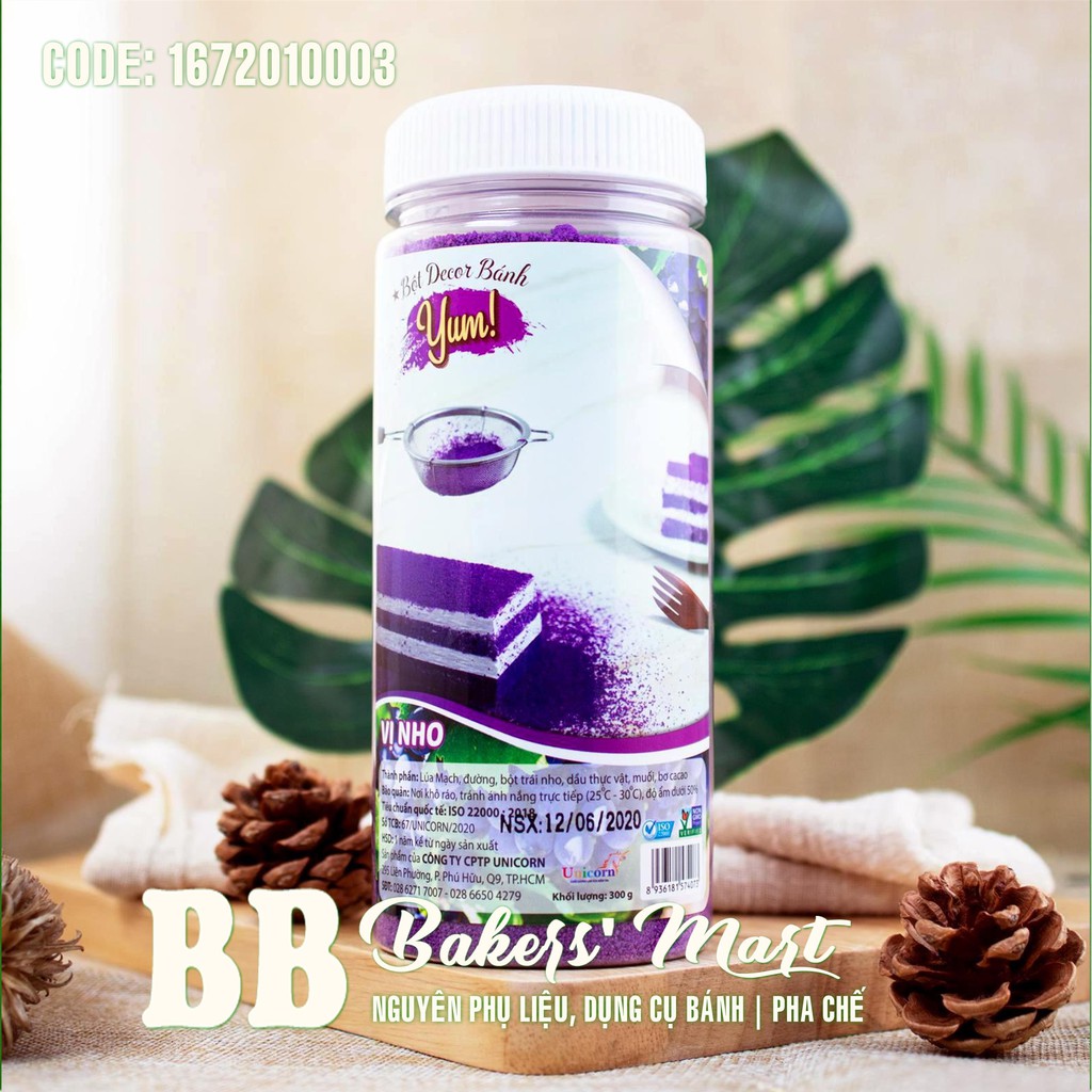 Bột decor bánh yum - vị nho - hủ 300gr