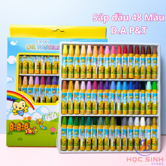 Hộp 48 màu sáp dầu con gà d.a p&t hàn quốc
