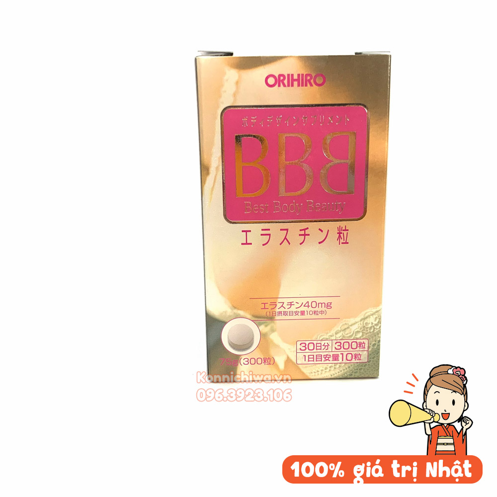 Viên uống hỗ trợ nở ngực Orihiro BBB Best Body Beauty 300 viên hỗ trợ làm