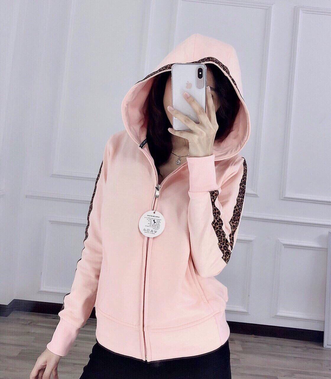 Áo khoác chống nắng da cá 1 sọc tay khoá cam hc033