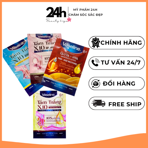 Gói tắm trắng da toàn thân Vaseline Healthy bright bật tone trắng sau 20p