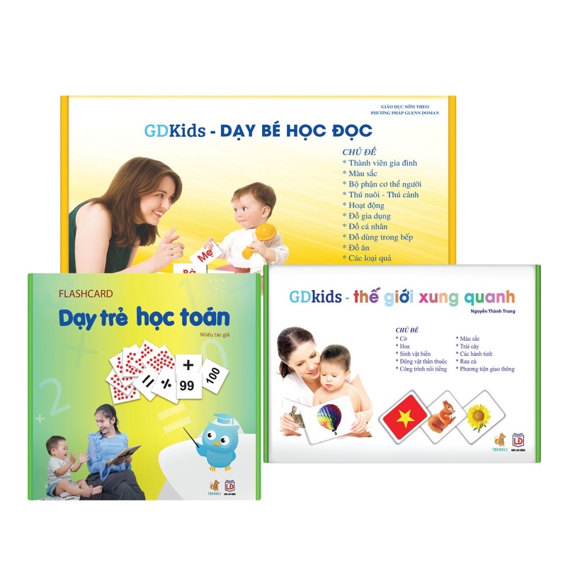 Flashcard Combo 3 Bộ Cơ Bản Kết Hợp 259 Thẻ Học Thông Minh Cho Bé