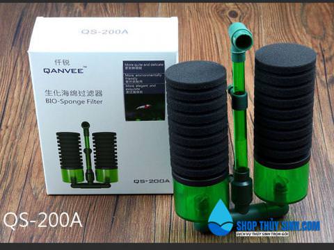 Lọc sủi vi sinh qs200a bio bông đôi kèm ngăn lọc quanvee qs-200a cho hồ cá
