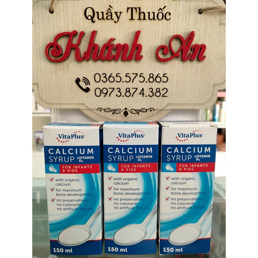 Vitaplus Calcium Syrup + Vitamin D3 - Hỗ trợ bổ sung Canxi Và Vitamin D3