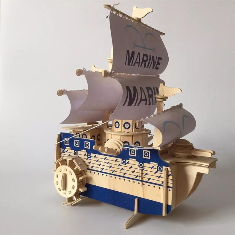 Đồ chơi lắp ráp gỗ 3D Mô hình Tàu Hải Quân Marine One Piece