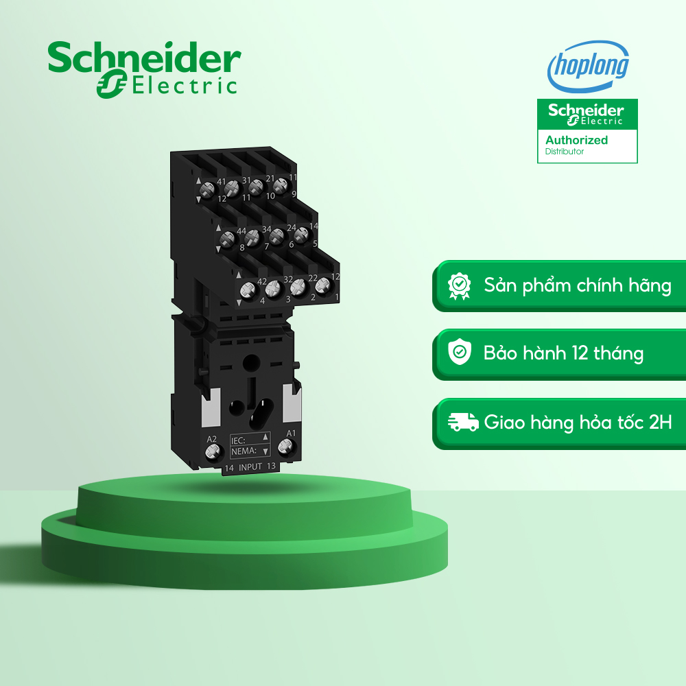 Đế relay rxze2s114m schneider - 4 poles - din rail