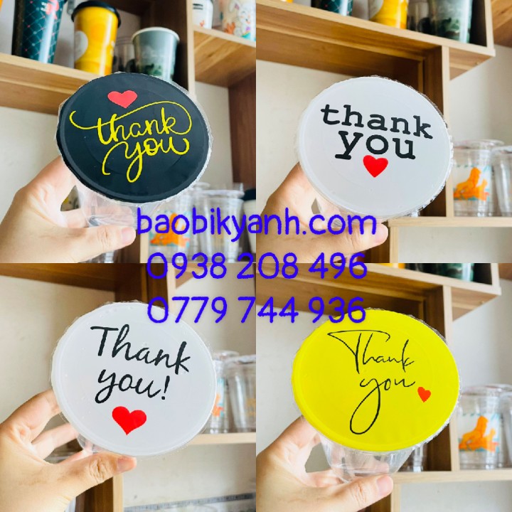 Màng ép ly mẫu thank you, cuộn ép ly nhựa 2400