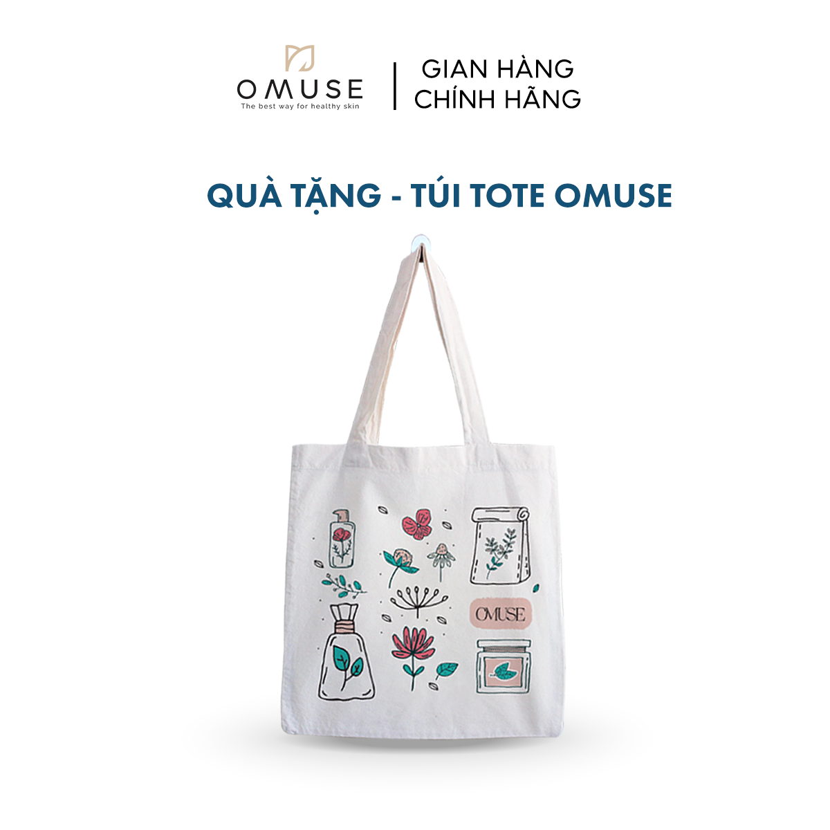 Túi Tote OMUSE vải canvas dễ thương
