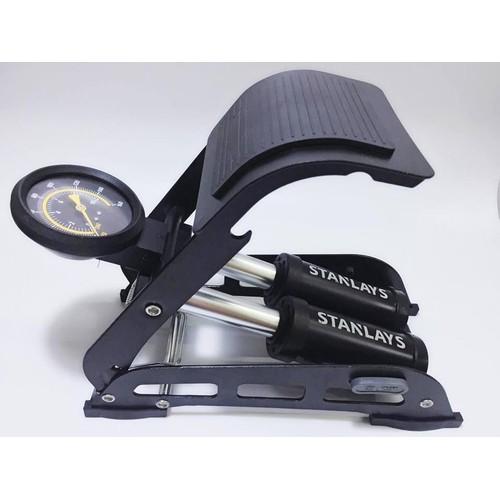 Bơm hơi đạp chân 2 xi lanh stanlays - Bơm oto xe máy cao cấp