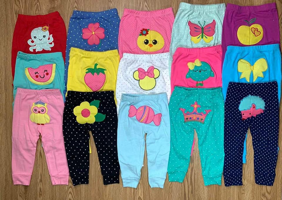 set 5 Quần dài bozip mông thú bé gái hàng xuất xịn từ 7 đén18 KG quần dài mặc ngủ bé gái quần mông thú xuất khẩu