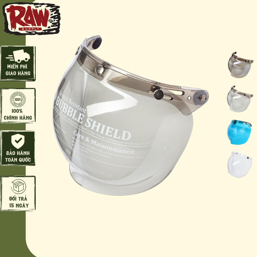 Kính gắn mũ bảo hiểm Raw Bubble chống nắng phụ kiện mũ bảo hiểm Đài Loan Arrow