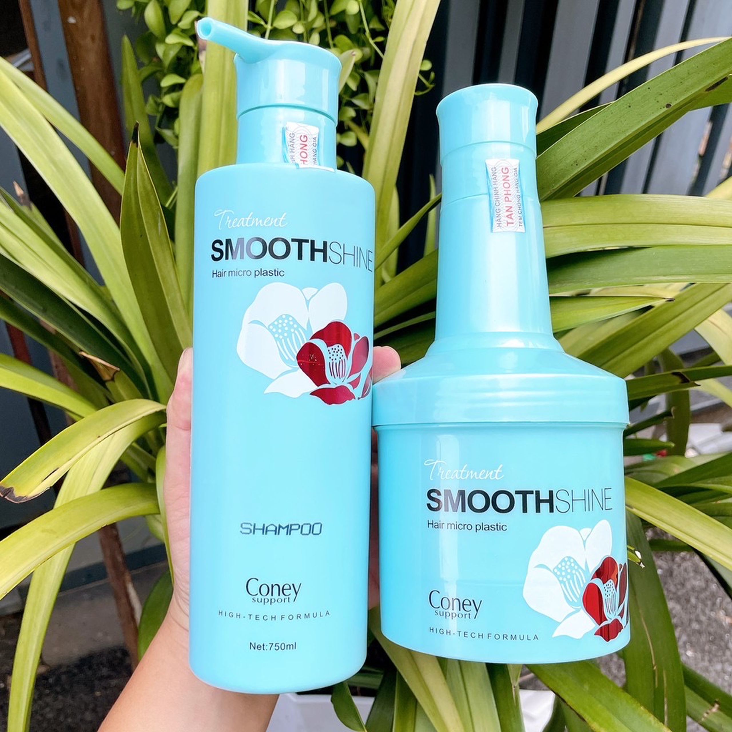 [HCM]Dầu gội xả siêu mượt phục hồi tóc hư tổn nặng Coney Smoothshine 750ml/500ml