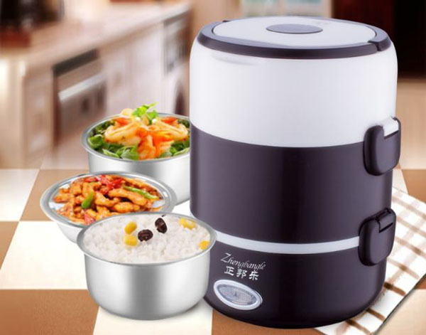 Hộp Cơm Nâu Cắm Điện 3 Tầng