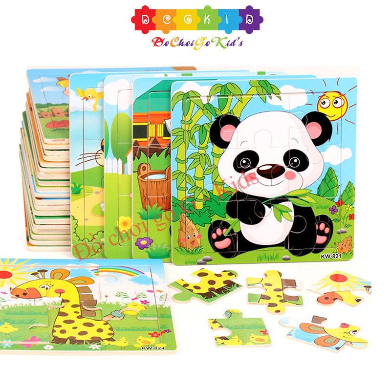 [HOÀN TIỀN 6%][HCM]Đồ Chơi Ghép Tranh Tranh Ghép 9 Miếng12 Miếng16 Miếng3D 20 Miếng Bằng Gỗ Cho Bé Hình Ngẫu NhiênĐồ Chơi Xếp Hình Gỗ