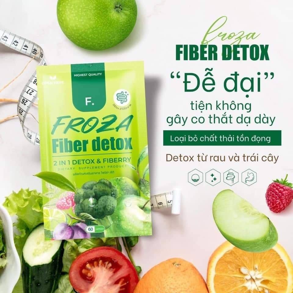 [HCM][GÓI 60 VIÊN] Viên uông giảm cân rau củ Froza Fiber Detox 2 in 1 Detox & Fiberry - Giảm cân hoa quả froza - Gói rau củ thái lan - Detox froza thái - Vien uong giam can