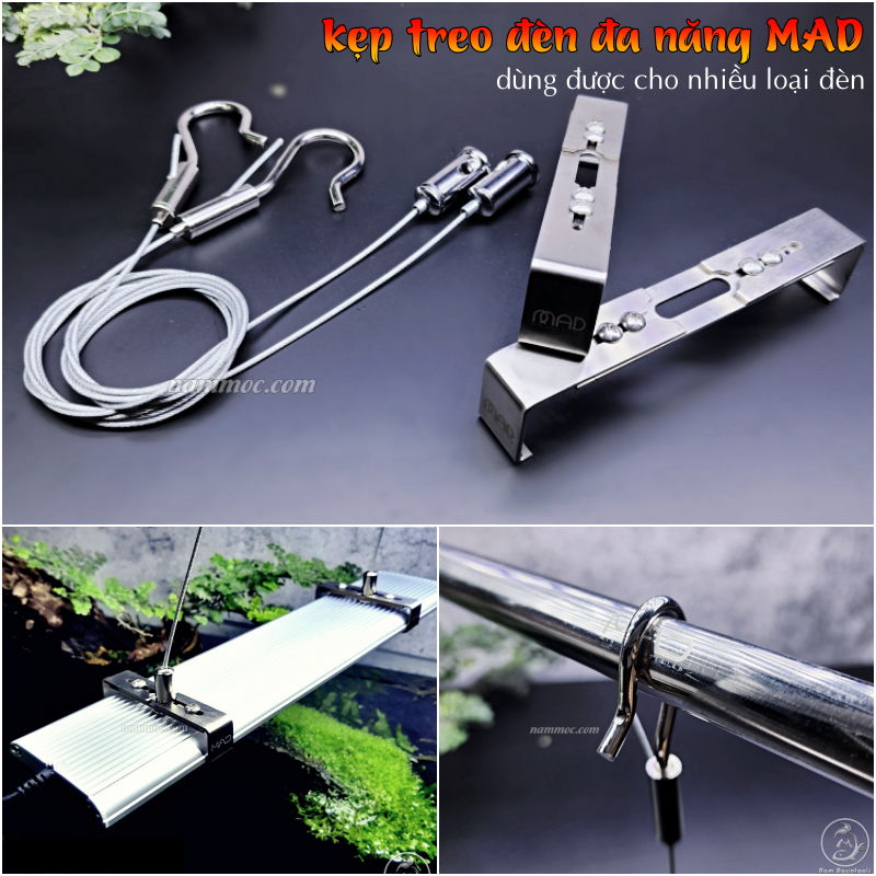 Kẹp treo đèn đa năng mad | kẹp inox dùng treo các loại máng đèn thuỷ sinh