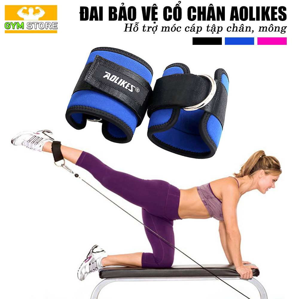 Đai móc cáp bảo vệ cổ chân hỗ trợ tập chân, tập mông Aolikes (1 Đôi)