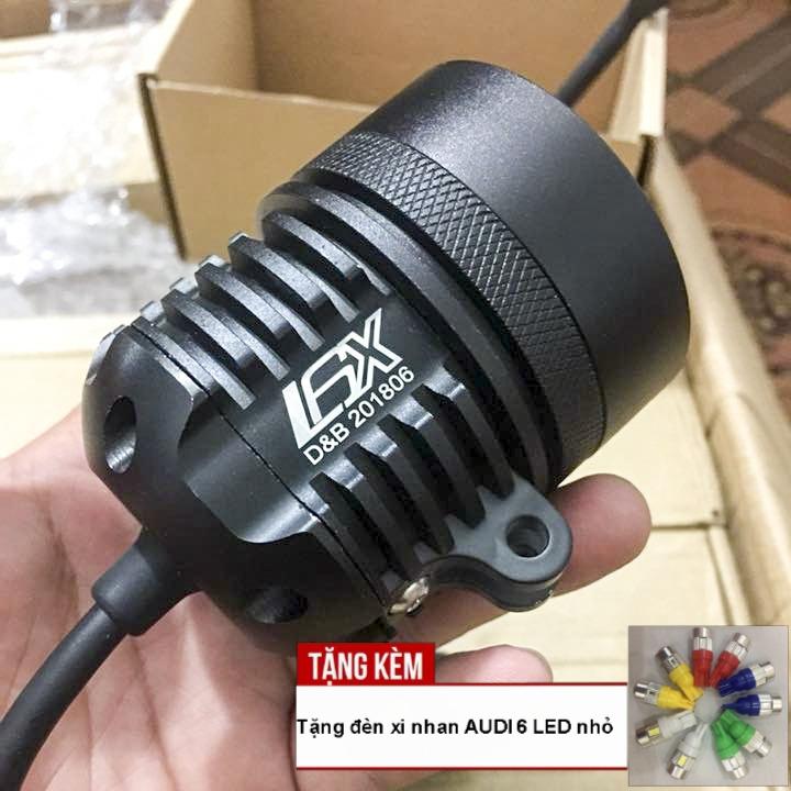 Đèn trợ sáng L6X - 6 bóng LED độ xe máy cực chất  - TẶNG NGAY ĐÈN XI NHAN AUDI 6 LED NHỎ