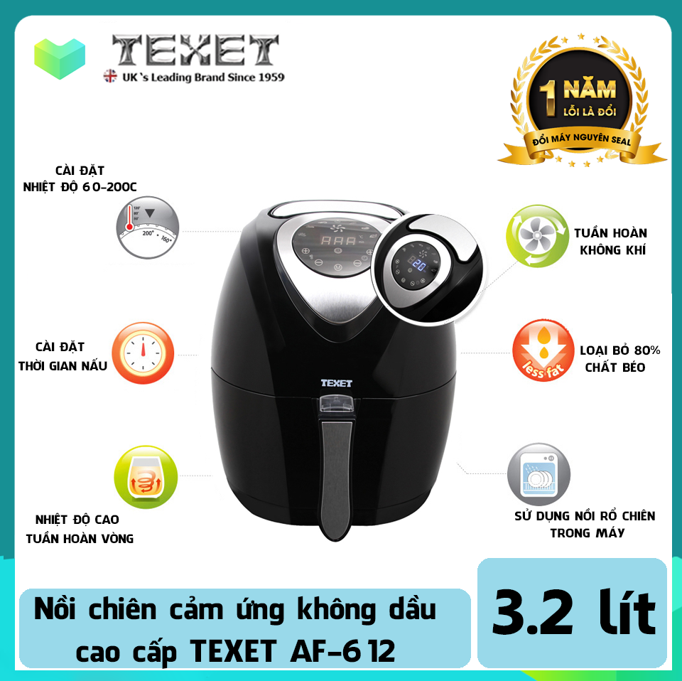 Nồi chiên cảm ứng không dầu cao cấp texet af-612