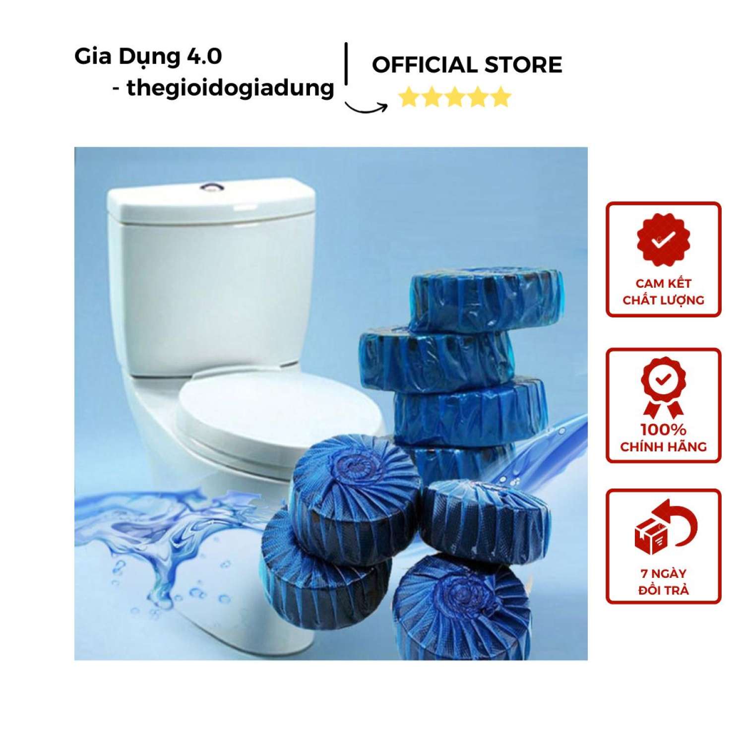Set túi 10 Viên thả bồn cầu xanh nước, khử mùi hôi, tạo xanh nước sạch sẽ