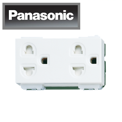 Ổ CẮM ĐÔI 3 CHẤU - PANASONIC - WEV1582SW / wev1582 sw / wev1582h / 1582 ( Sử dụng cho : Series WIDE / Halumie / BS Type / Minerva/ Moderva / ổ cắm âm sàn )