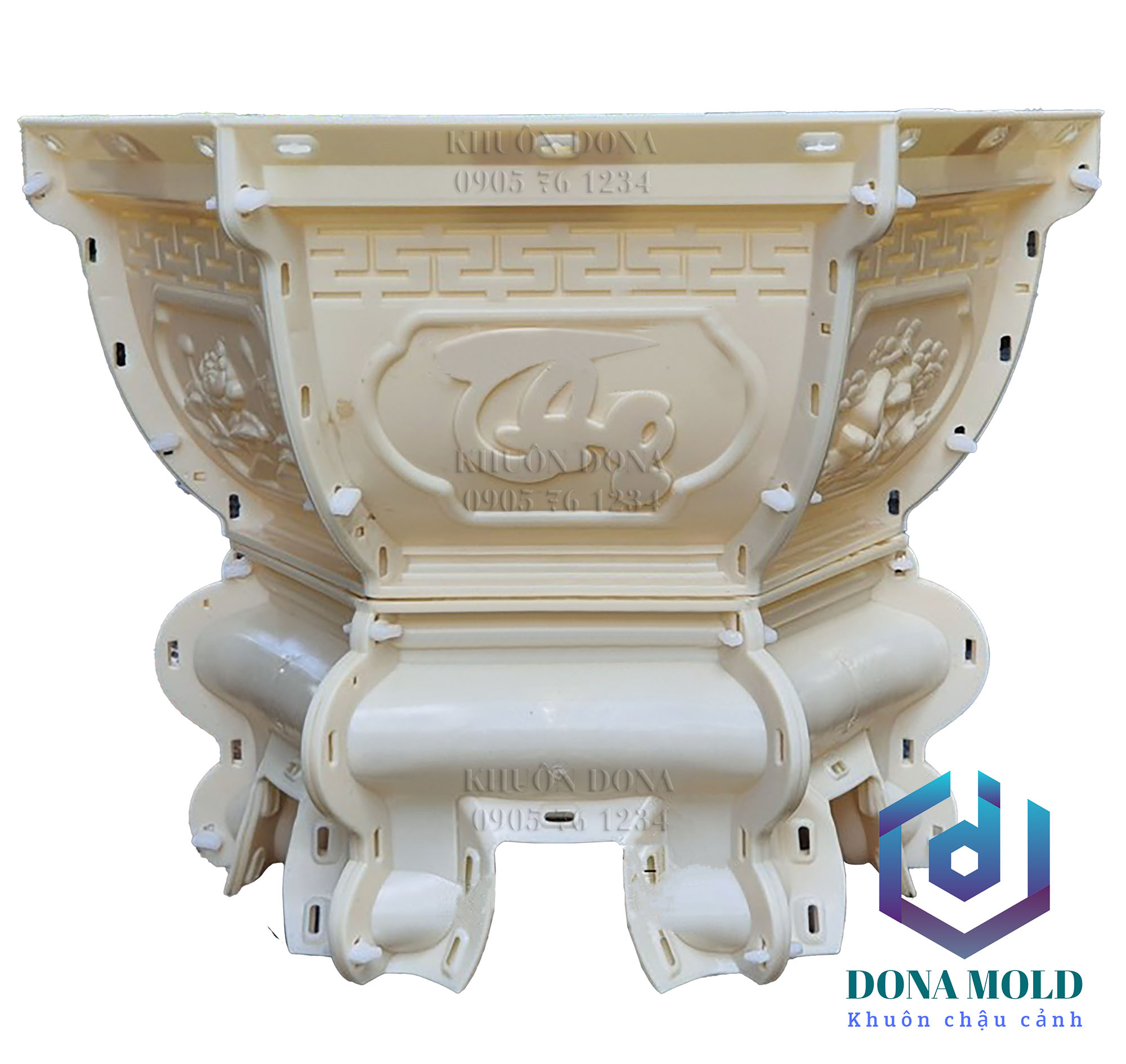 Khuôn Đúc Chậu Lục Giác 65 cm Cao 35 cm + Chân Đôn Quỳ (kỷ) Cao 25 cm. Khuôn Đúc Chậu Cảnh Nhựa ABS cao cấp
