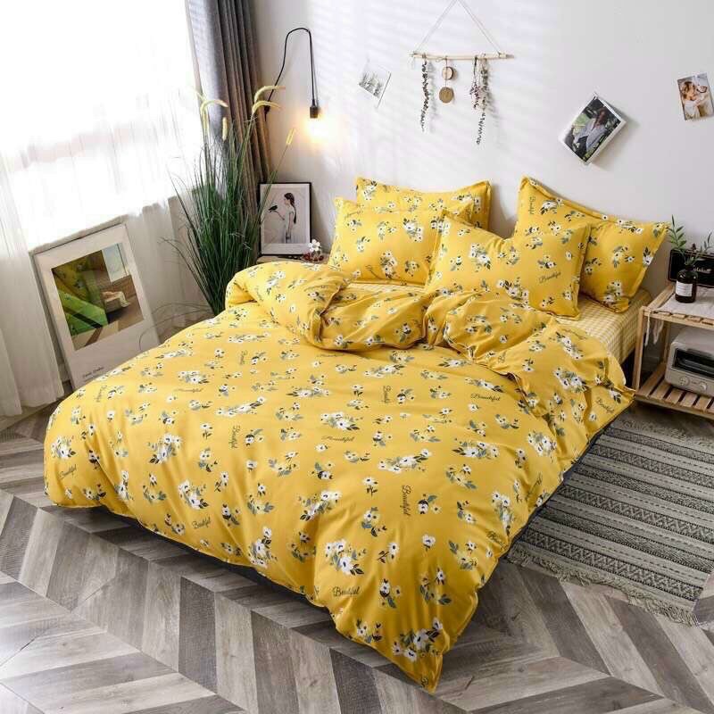 Trọn Bộ 5 Món Vỏ (áo) Chăn có khóa Ga Chun bọc đệm 2 vỏ nằm và 1 vỏ ôm Poly Cotton nhiều mẫu -TRANLANSHOP