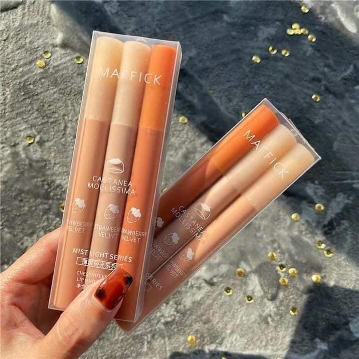 [HÀNG CHÍNH HÃNG] SET SON KEM 3 CÂY MAFFICK NỘI ĐỊA TRUNG SIÊU HOT 🔥🔥