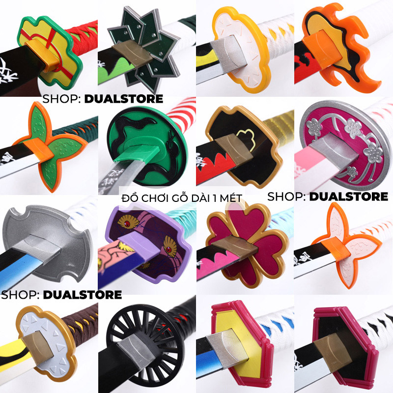  Mô hình ĐỒ CHƠI kiếm Gỗ dài 1 mét katana nhật bản cosplay hóa trang nhân vật TANJIROU ZENITSU VIÊM TRỤ THUỶ TRỤ GIYUU trong anime KIMETSU NO YAIBA NHẬT LUÂN KIẾM tỉ lệ 1:1 RENGOKU CÁC TRỤ DEMON SLAYER 