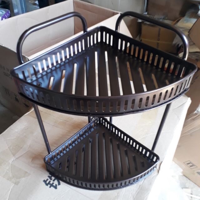 Kệ góc đa năng 2 tầng sơn tĩnh điện màu đen cao cấp