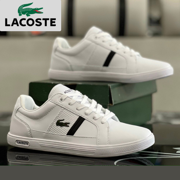 SALE Lớn Nhất Năm Giày Thể Thao Nam - LACOSTE White Black Sneaker Thời