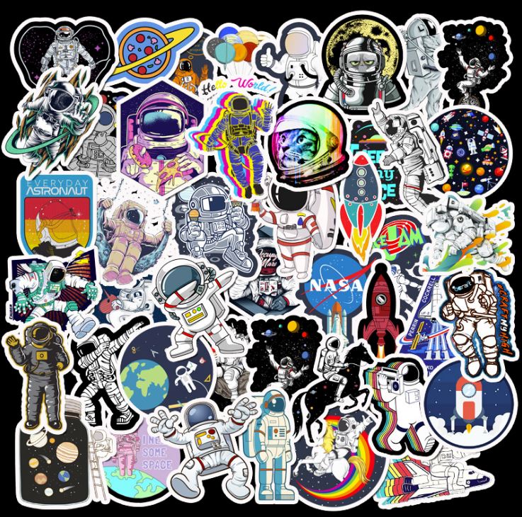 [HCM]Sticker DU HÀNH VŨ TRỤ decal hình dán chống nước trang trí xe laptop nón bảo hiểm tem dán #16