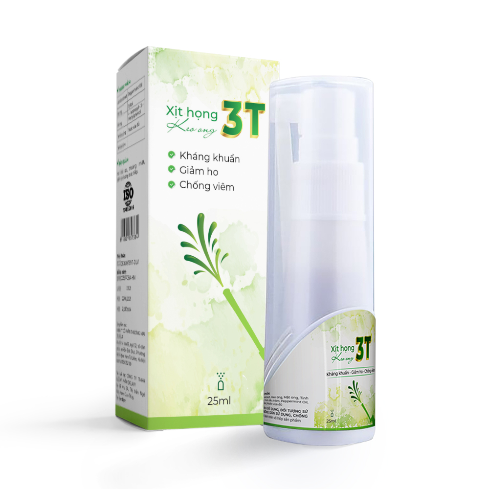 Xịt Họng Keo Ong 3T Giảm Nhanh Cơn Ho, Giảm Đau Ngứa Rát Họng, Viêm Họng (25ml)