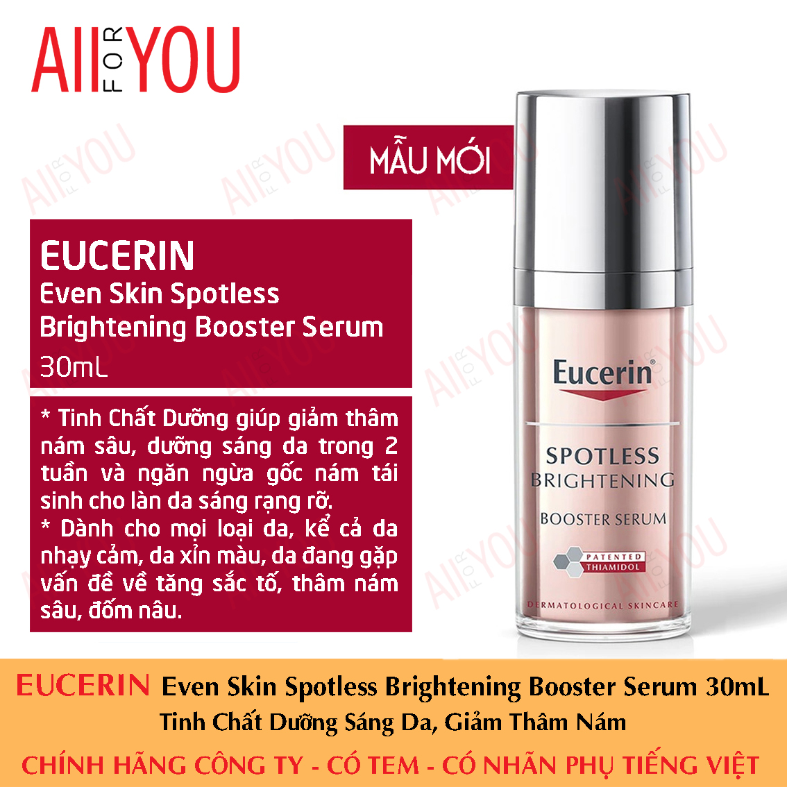 Eucerin even skin spotless brightening booster serum 30ml - serum dưỡng sáng da giảm thâm nám.