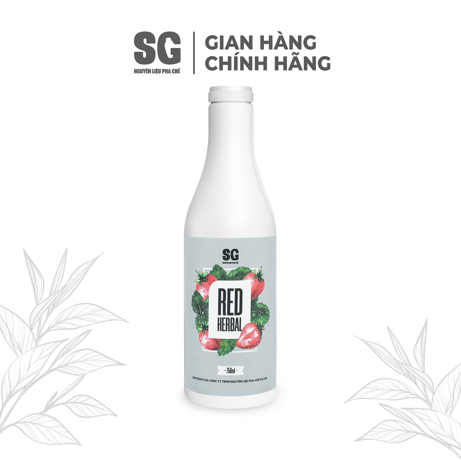 Siro dâu thảo mộc | syrup red herbal | chai 750ml | nguyên liệu pha chế sg
