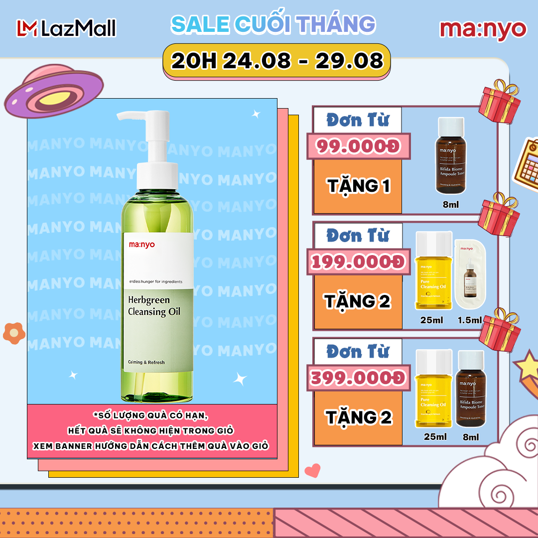 Dầu tẩy trang thảo mộc ma:nyo Herbgreen Cleansing Oil 200ml Giúp sạch sâu và dịu nhẹ cho da dầu và da nhạy cảm