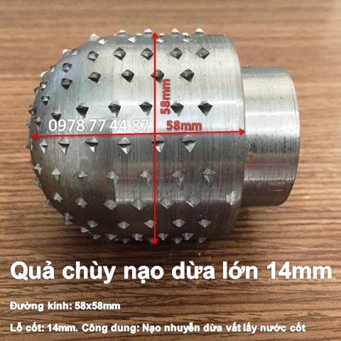 Quả chùy nạo dừa cốt 14mm