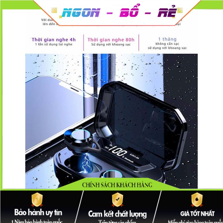 [ Siêu Phẩm ] - Tai nghe Bluetooth G02-TWS tích hợp pin dự phòng 3300mah độc lạ.