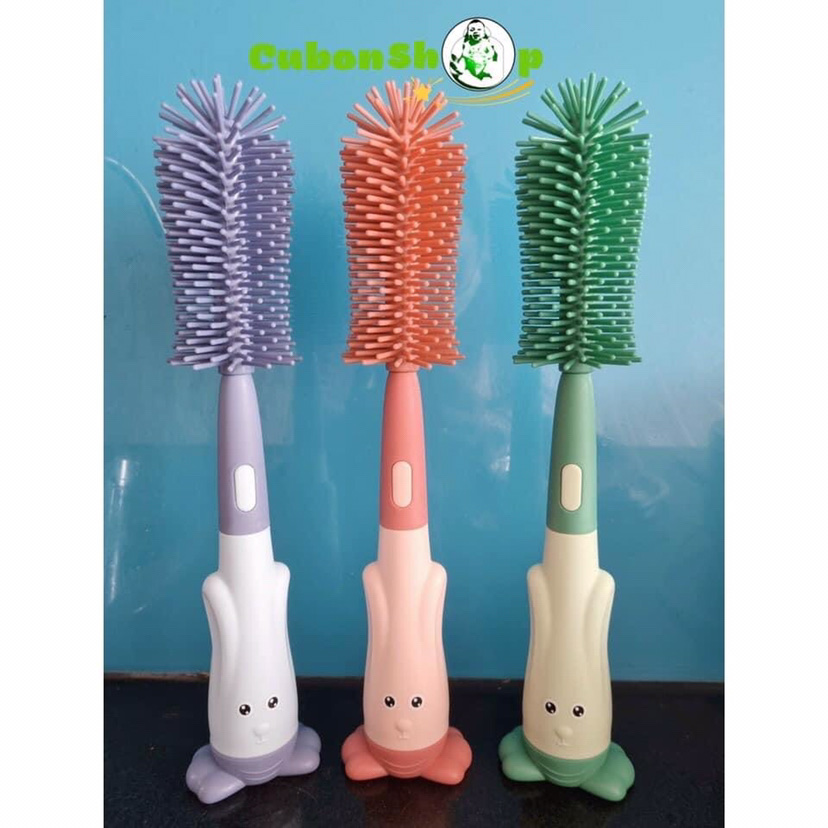 Cọ rửa bình sữa silicon 3 trong 1, cọ bình sữa silicon cao cấp cho bé