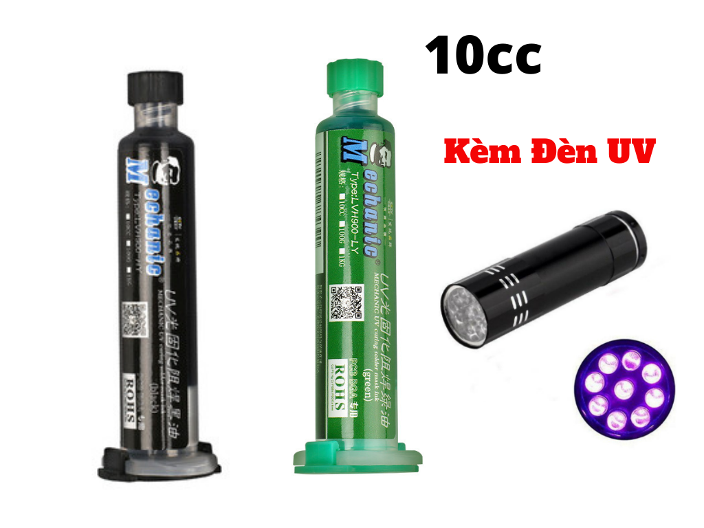 [HCM]Combo Keo Đèn Uv Đen Keo Uv Xanh Mechanic Chống LEM MASS Bo Mạch Chạm MASS