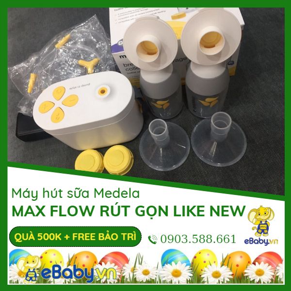 Máy hút sữa medela pump max flow bản rút gọn like new - máy hút sữa medela hàng chính hãng 100% - bảo hành 1 năm