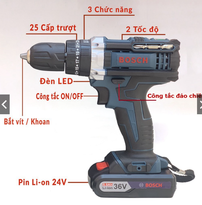 Máy khoan mini, máy khoan pin Bosch 36V, Bosch chính hãng, máy khoan cầm tay, máy khoan bê tông pin, máy bắn vít