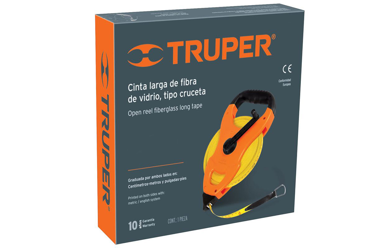 Thước dây sợi thủy tinh 30m, có tay cầm tfc-30me truper -12646