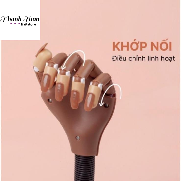 Bàn tay giả học có khớp ngón tay cử động linh hoạt - tặng kèm 100 móng giả - Phụ kiện đồ nail Thanh Tuấn