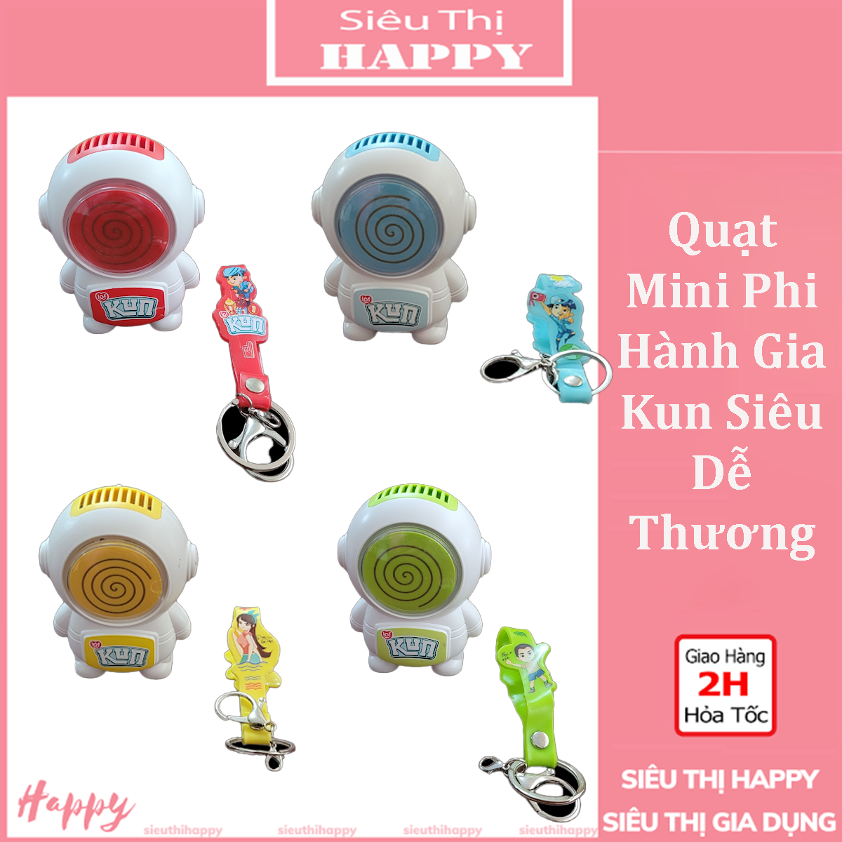 Quạt mini phi hành gia kun mẫu mới 2024.