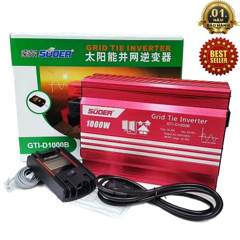 Bộ hòa lưới 1000W SUOER GRID TIE INVERTER - GTI-D1000B có hiển thị đồng hồ đo thông số dòng điện