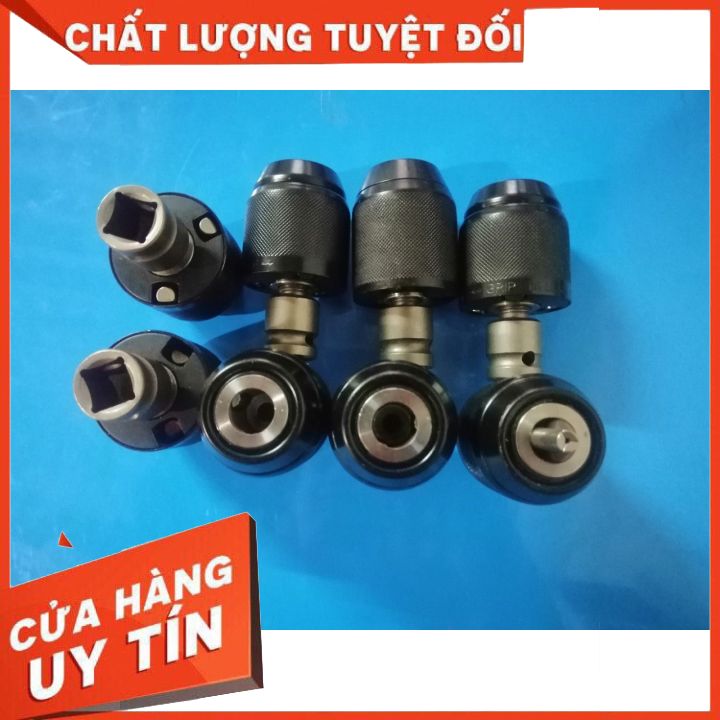 Đầu Kẹp Mang Ranh Mũi Khoan Auto Lock 13mm bằng kim loại kèm đầu chuyển gắn súng siết bulong