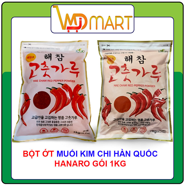 Bột ớt Hàn quốc Heacham Hanaro gói 1kg có 2 loại cánh vẩy và mịn