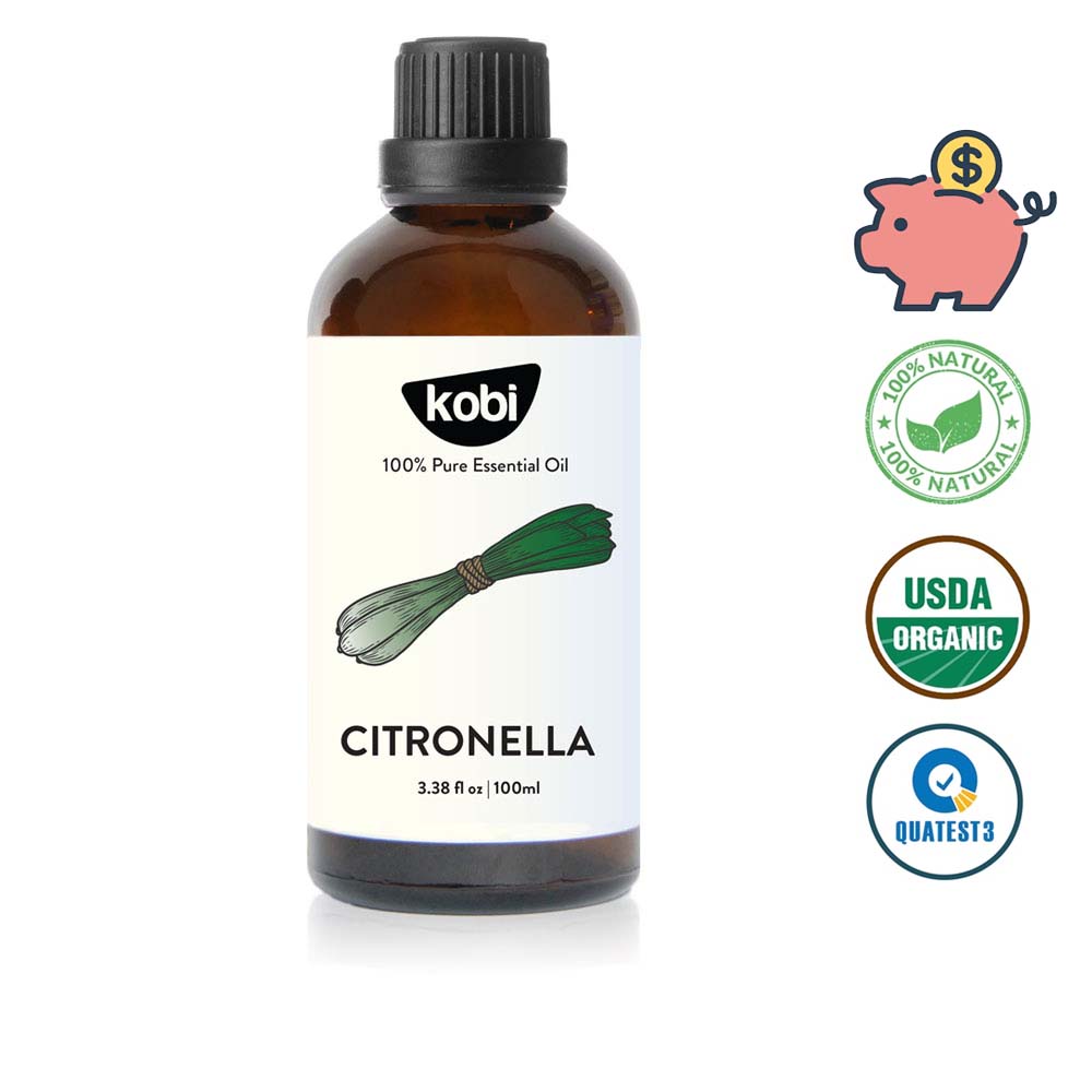 Tinh dầu Sả Java Kobi Citronella essential oil nguyên chất, dùng với đèn tinh dầu, giúp khử mùi, thơm phòng, xua đuổi muỗi hiệu quả -100ml